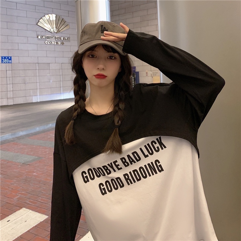 Áo thun tay dài in chữ thiết kế trẻ trung dễ phối đồ