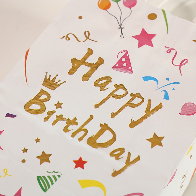 1 Túi Giấy Kraft Đựng Quà Sinh Nhật Họa Tiết Hoạt Hình