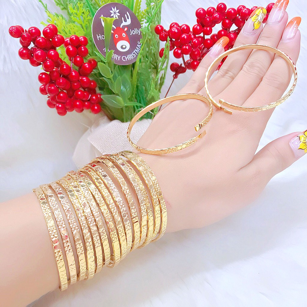 Bộ Vòng Xi Men  Khóa Bấm Vàng Thật Mẫu 165.20.11