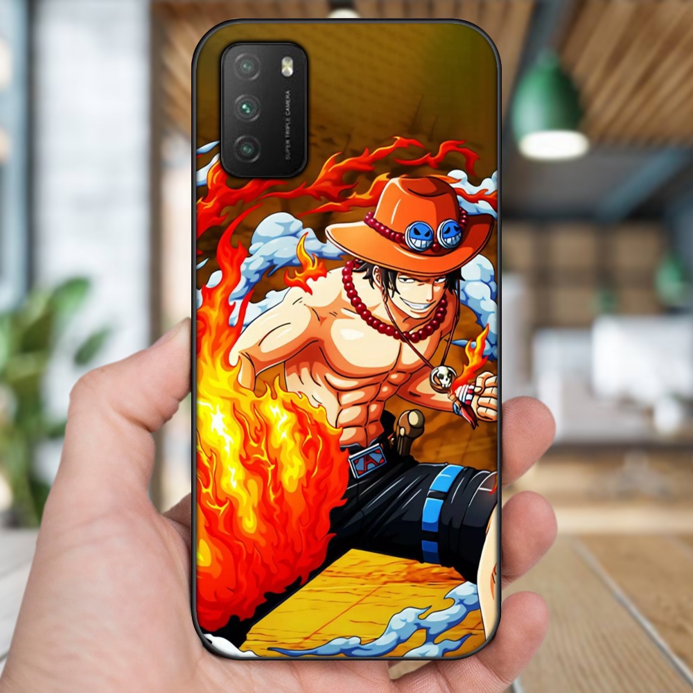 Ốp lưng Xiaomi Poco M3 viền đen in hình Ace One Piece