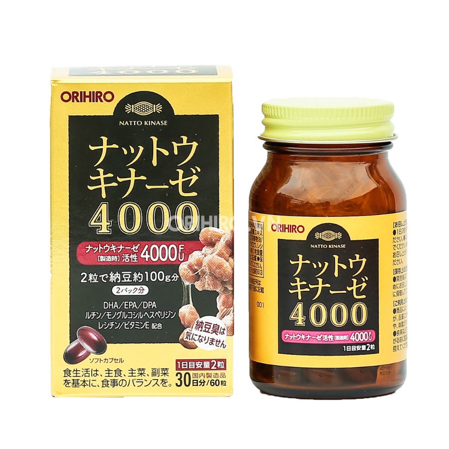 Viên uống hỗ trợ điều trị đột quỵ 4000 FU Orihiro Nhật Bản 60 viên