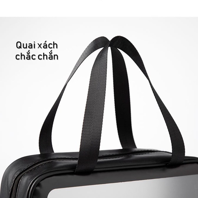 Túi du lịch chống thấm nước, dễ dàng vệ sinh đủ size màu ĐEN chất PU đựng mỹ phẩm và nhiều loại vật dụng có thể gấp gọn