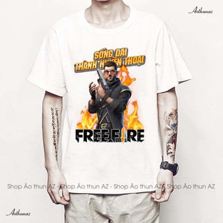 Áo thun Free Fire màu trắng in hình Alok - Mẫu mới Cotton thái F2385