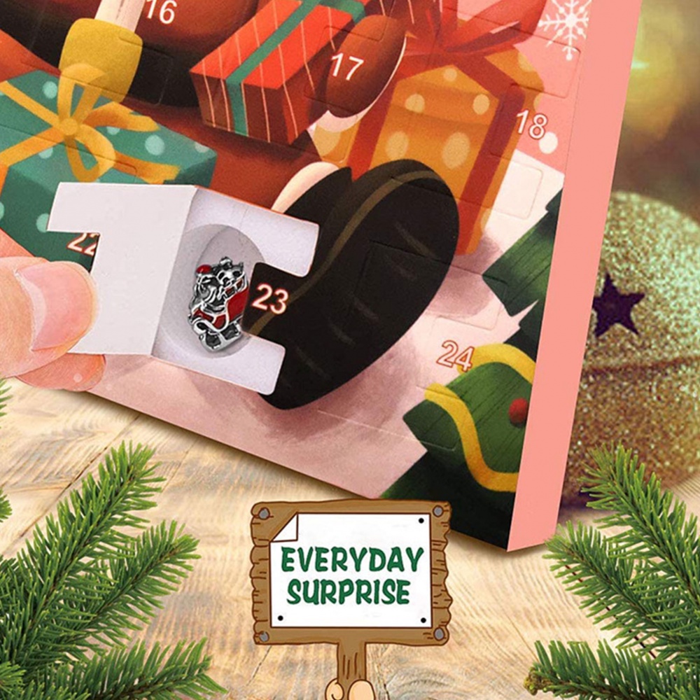 Bộ Lịch 2022 Đếm Ngược 24 Ngày Kèm 22 Hạt Charm Và 2 Vòng Đeo Tay Xinh Xắn Dùng Làm Quà Tặng Giáng Sinh