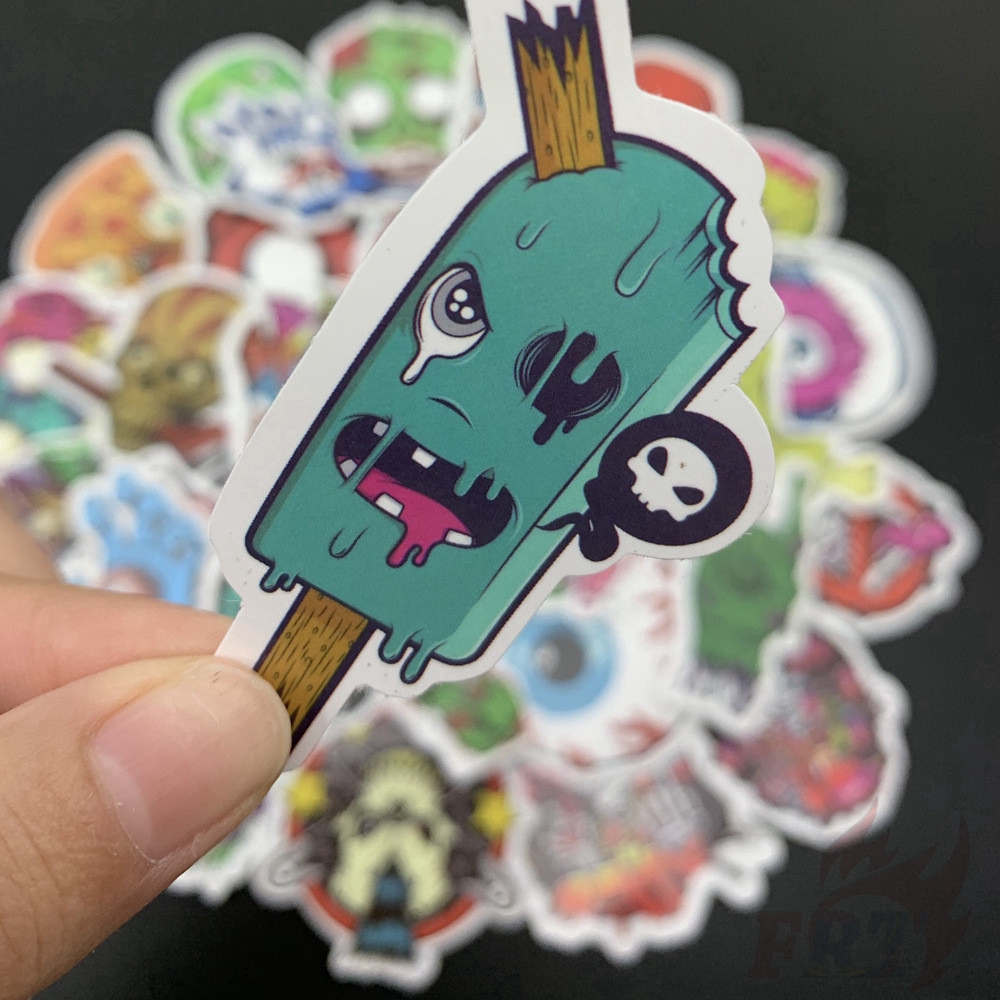 ❉ Punk Skull - Series 01 Horror Terror Eyes Giấy và decal dán tường ❉ 50Pcs/Set Punk Horror Skull Mixed Doodle Stickers