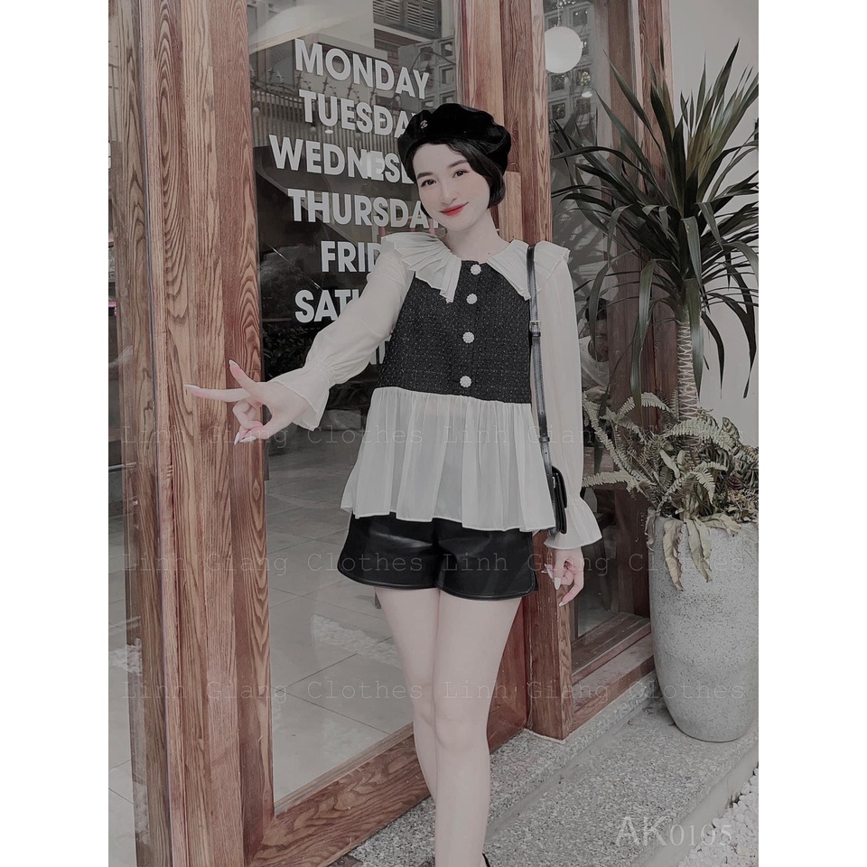 [ 𝐅𝐑𝐄𝐄 𝐒𝐇𝐈𝐏 ] ÁO DẠ SƠ MI  PHỐI BÈO TƠ SIÊU XINH