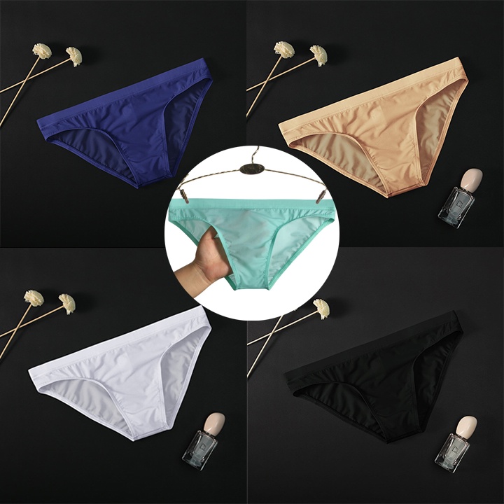 Quần Lót Nam Tam Giác Siêu Mỏng Xuyên Thấu Chất Cotton Premium Mềm Mịn, Thấm Hút Cực Tốt, Co Giãn 4 Chiều