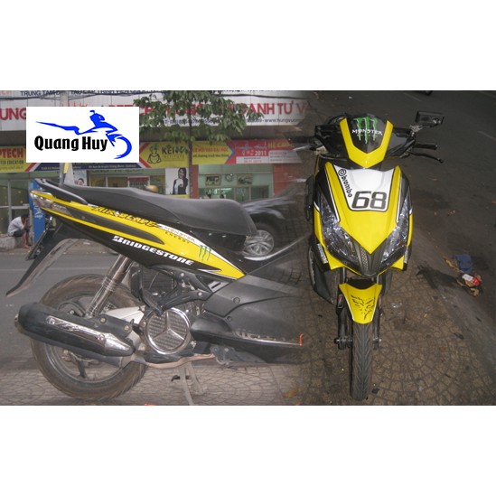 Tem trùm air blade vàng đen monster đỏ, độ team trùm ab thái dán phủ dàn áo xe vàng đen rẻ đẹp