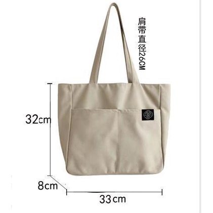 Túi Đeo Vai Bằng Vải Canvas Kích Thước Lớn Phong Cách Hàn Quốc Thời Trang Cho Nữ
