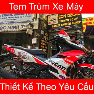 Tem trùm  exciter 150 Đỏ Trắng Ducati