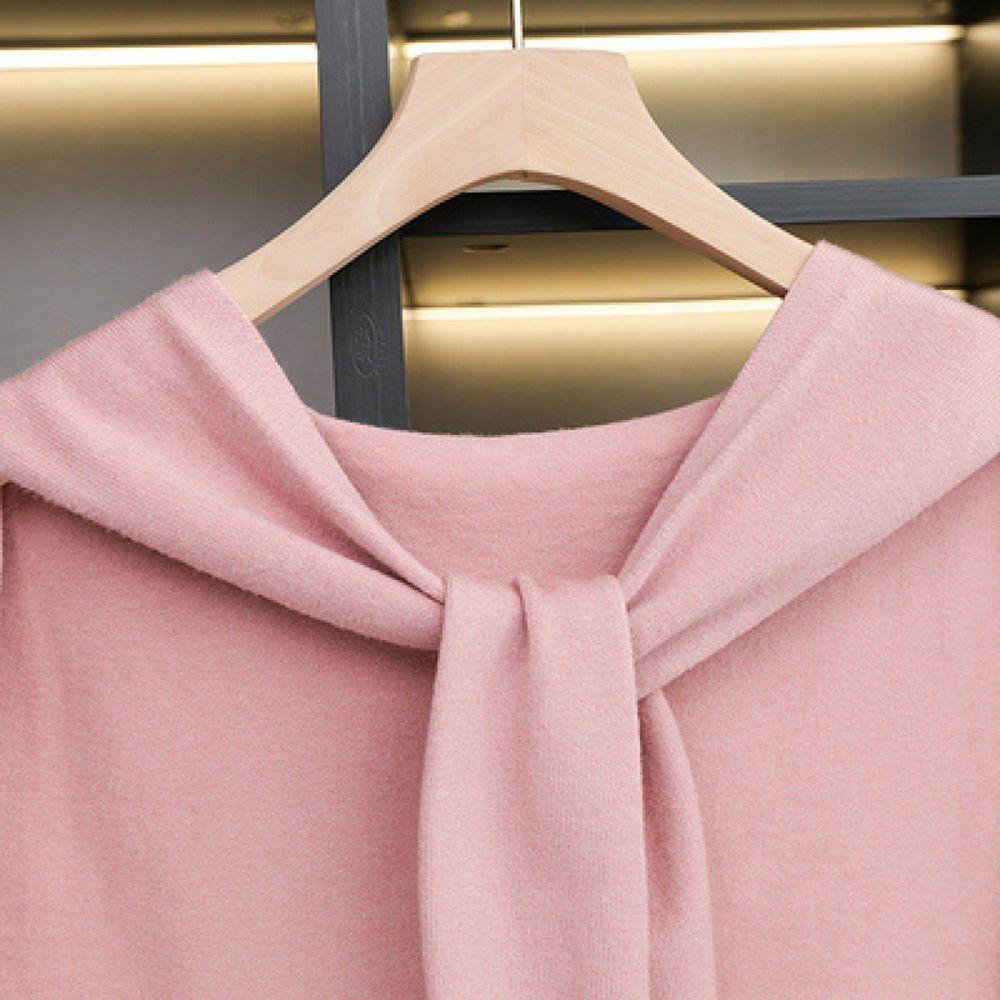 Khăn Choàng Cổ Dệt Kim Màu Trơn Họa Tiết Kẻ Sọc 15H Ấm Áp Thanh Lịch Dành Cho Nữ