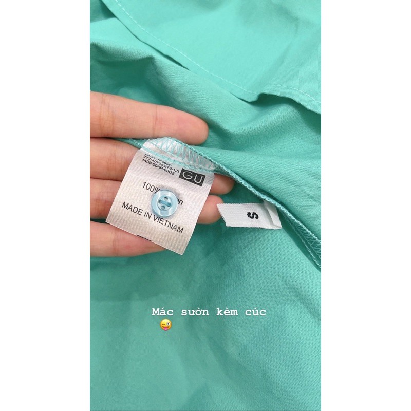 set bộ và áo sơ mi gu xanh tay dơi gấp mi gấu siêu hot
