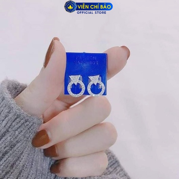 Bông tai bạc nữ Lovely Rings chất liệu bạc 925 thời trang phụ kiện trang sức nữ Viễn Chí Bảo B400313