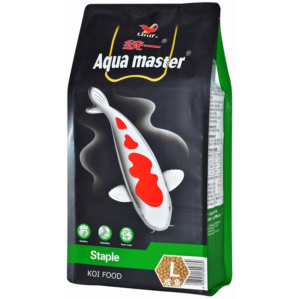 Thức ăn cá Koi-Aquamaster Staple 36% đạm (cân bằng) -Dòng thức ăn cao cấp cho cá Koi-Xuất xứ Đài Loan-(gói 1Kg 0.5Kg )