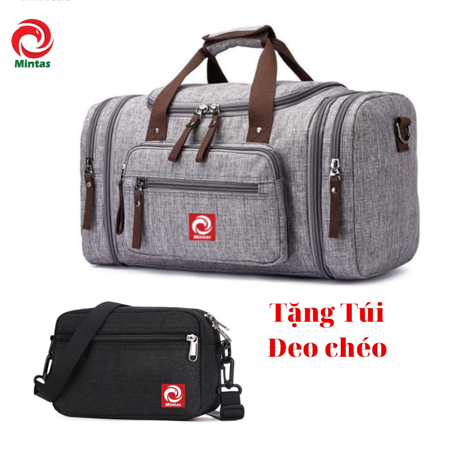 Túi du lịch cỡ lớn MTA-272 tặng túi đeo chéo MT-276 đen thời trang