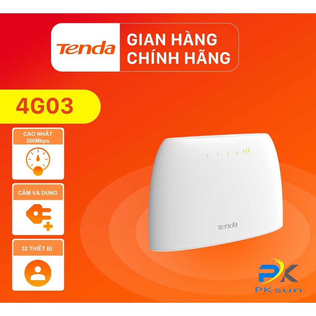 Bộ phát wifi sử dụng sim 4G Router 4G03 Tenda - Hàng chính hãng