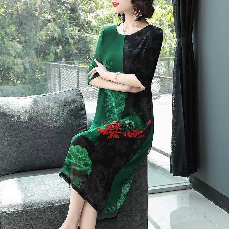 Mới Đầm Dáng Rộng In Họa Tiết Phong Cách Phương Tây Thời Trang Mùa Xuân Cho Nữ | BigBuy360 - bigbuy360.vn