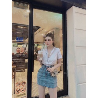 Áo sơ mi trắng nữ ngắn tay hàng cao cấp