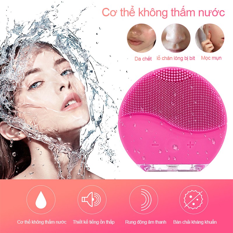 Máy làm sạch lỗ chân lông Silicone, Máy rửa mặt silicone Hàn Quốc