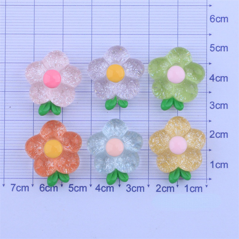 Bộ 10 Kẹp Tóc Hình Hoa Hướng Dương Bằng Nhựa Trong Suốt DIY