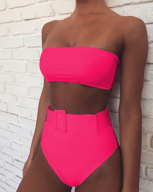 Đồ bơi / Bikini 2 mảnh màu dạ quang phối belt cực chất
