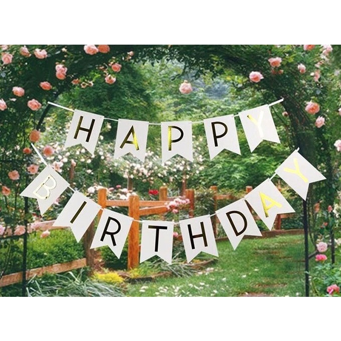 Dây Giấy Happy Birthday Đuôi Cá Ánh Kim