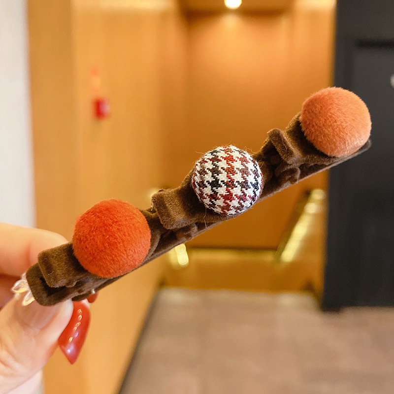 Kẹp Tóc Mỏ Vịt Đính Bóng Lông Phong Cách Mới 2022 Cho Nữ