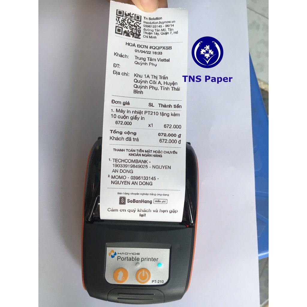 Giấy in hóa đơn K58 K58x38 - Giấy in Bill K57 K57x38 dùng cho Máy Cà Thẻ, Pos cầm tay, Máy In Bill Mimi Nhỏ Cầm Tay