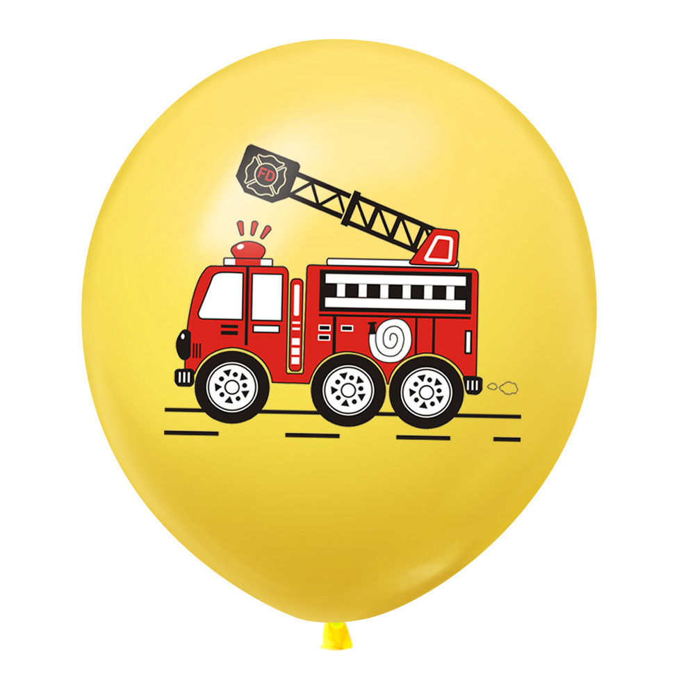 Bộ Bong Bóng Hình Xe Cứu Hỏa Số 0-9 Trang Trí Tiệc Sinh Nhật Cho Bé