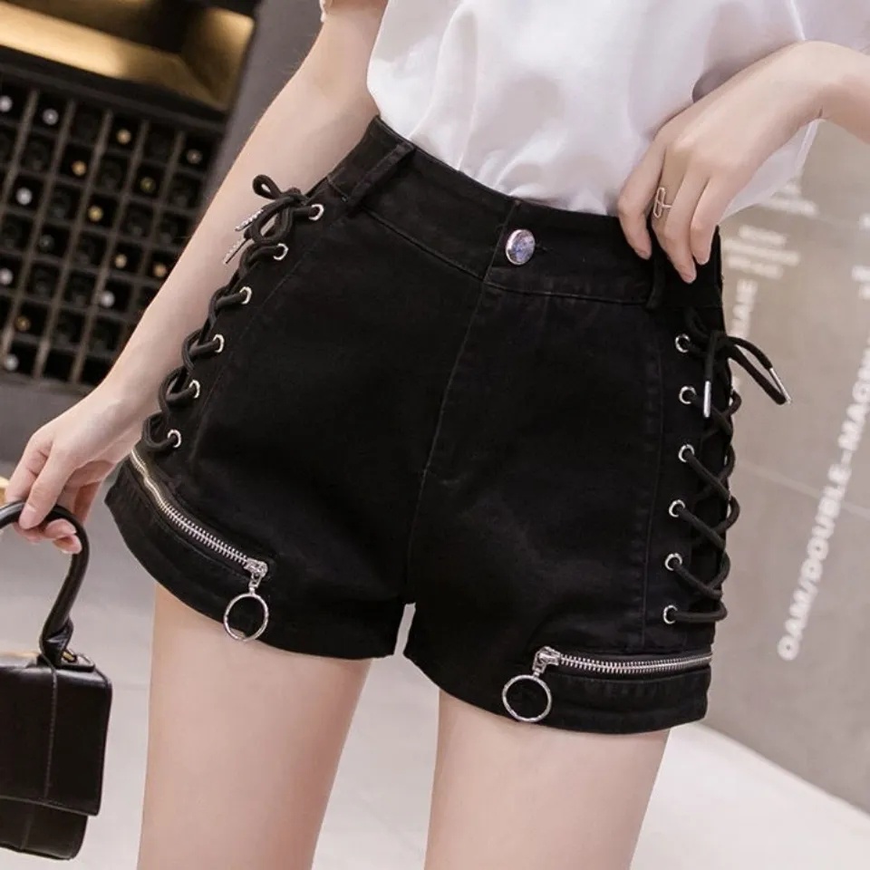Quần Short Denim Ống Rộng Phong Cách Hàn Quốc Mới C9293