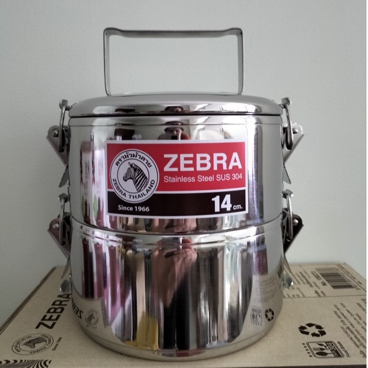 Camen Inox Zebra 14cm x 4 Ngăn Có Khóa Gài, Ngăn Rời, Inox 304 Thái Lan cao cấp
