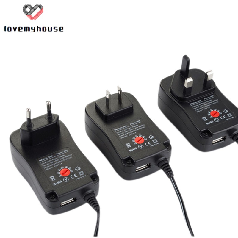 ☁ி☁ Universal Mains AC/DC Power Source Adaptor Supply Plug Charger 3V-12V