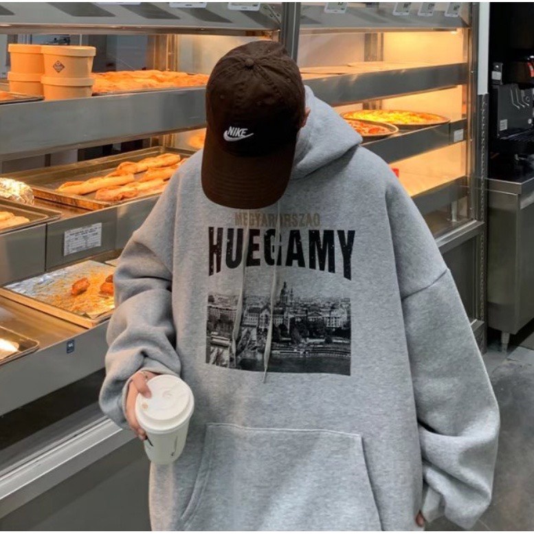 Aó hoddies nỉ bông siêu bông siêu dày họa tiết HUEGARY nam nữ mặc cực chất