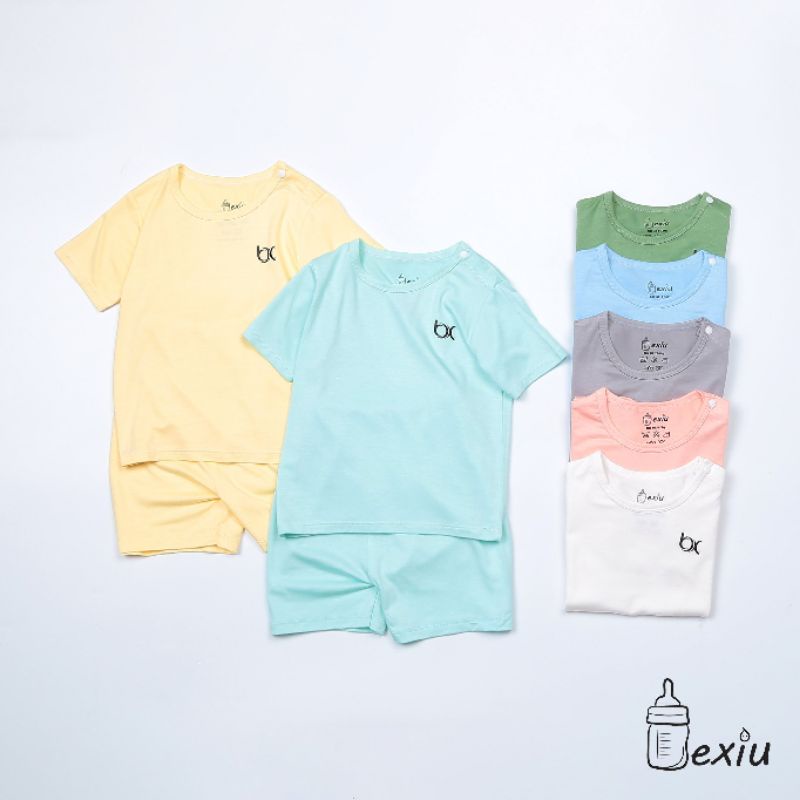 Bộ quần đùi cộc cho bé sơ sinh, bé đi học, thun lạnh mềm mát 7-19kg BEXIU