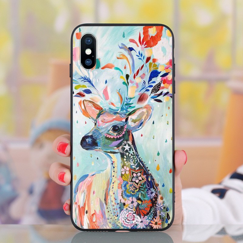 Ốp iphone - Hươu tranh sơn dầu VM082-6/6s-6p/6sp-7/8-7p/8p-x/xs-xs max-11-11promax | BigBuy360 - bigbuy360.vn