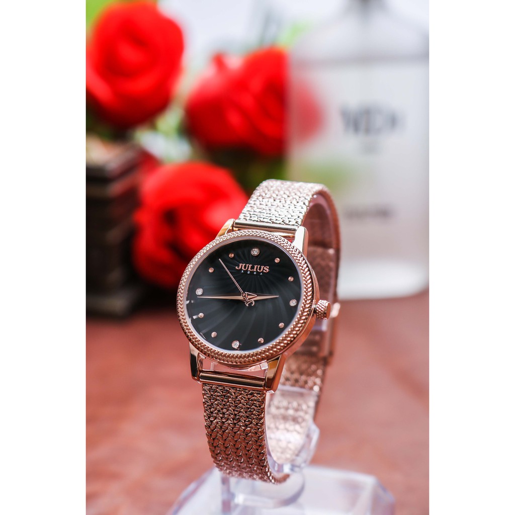 Đồng hồ nữ Hàn Quốc Julius JA-1219 dây đeo xương cá mặt xoắn ốc cá tính