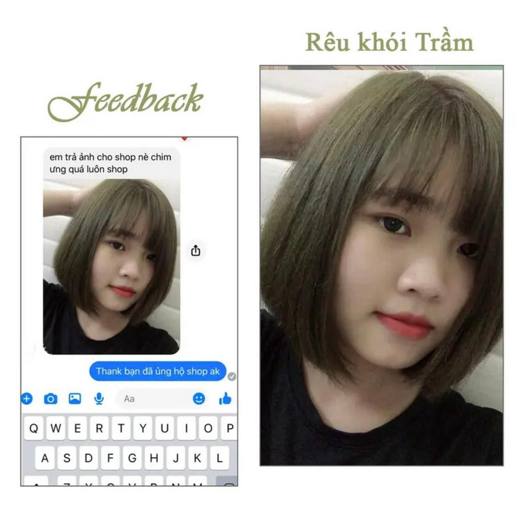 Thuốc nhuộm tóc tại nhà  màu nâu rêu, rêu khói trầm kèm oxi và gang tay