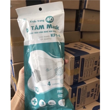 Thùng 300 Khẩu Trang Kf94 An Tâm Mask 4D Công Nghệ Hàn Quốc Kháng Khuẩn Chống Bụi