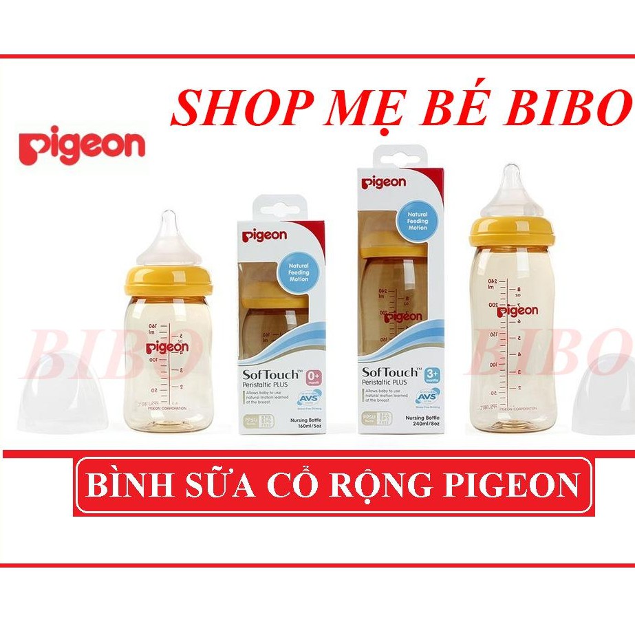 BÌNH SỮA CỔ RỘNG PIGEON 160ML,240 ML PPSU PLUS