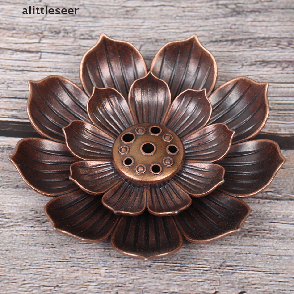 【ER】 Alloy Incense Burner Stick Holder Plate Burner Plate Buddhism Coil Lotus Censer .