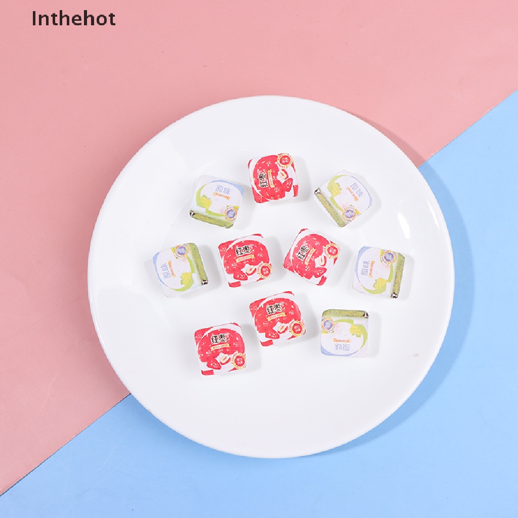 Set 10 mô hình sữa chua mini bằng nhựa tỉ lệ 1:12 trang trí nhà búp bê