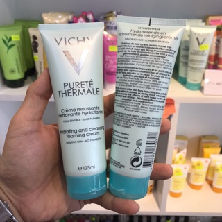 HOT SALE OFF SALE Sữa rửa mặt tạo bọt dạng kem chống ô nhiễm cho da thường, da hỗn hợp và da nhạy cảm Vicchy -tuýp 125ml
