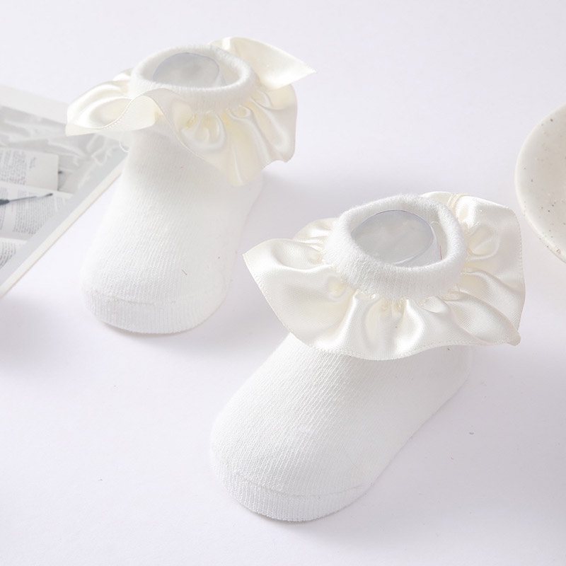 Vớ Cotton Cổ Thấp Màu Trơn Thoáng Khí Chống Trượt Dễ Thương Cho Bé Gái