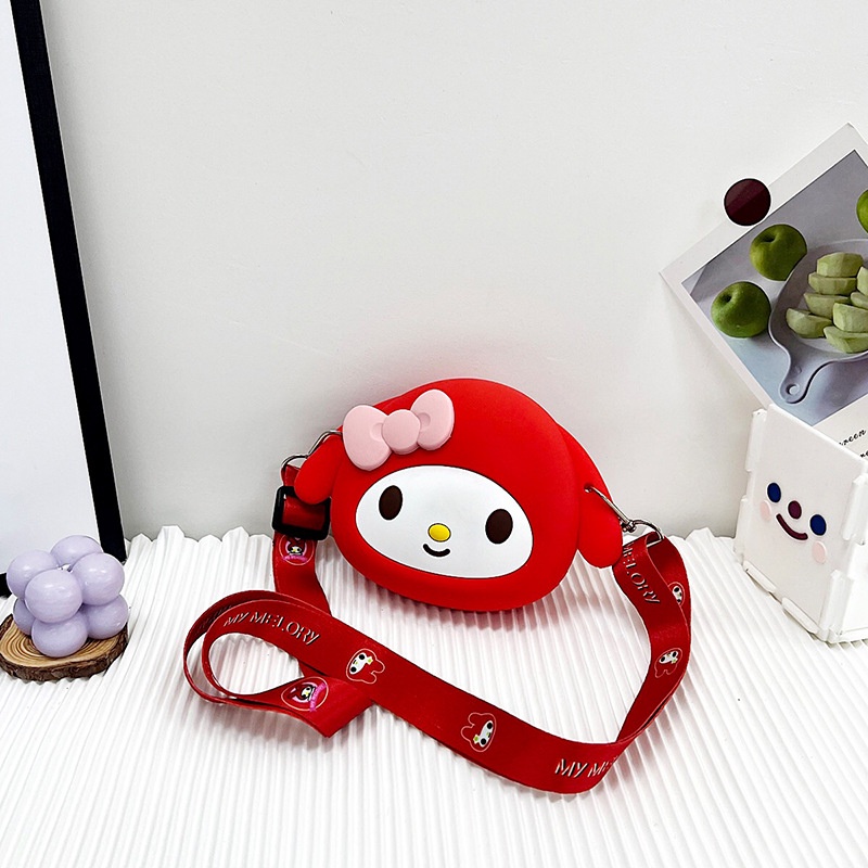 Túi Đeo Chéo Silicon Mini Họa Tiết Hoạt Hình Phong Cách Hàn Quốc Dễ Thương Dành Cho Bé