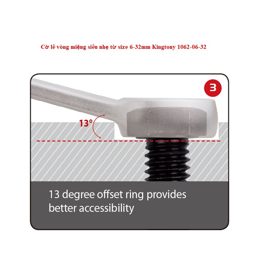 Cờ lê vòng miệng siêu nhẹ đủ size từ 6-24mm Kingtony 1062-06-24