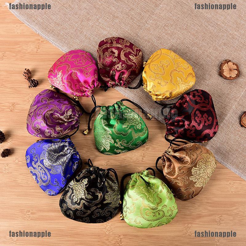 Set 10 túi rút bằng lụa  phong cách Trung Hoa đựng nữ trang tiền xu