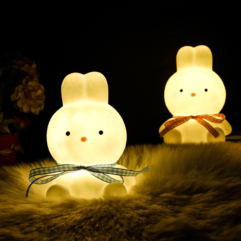 Đèn Ngủ LED Hình Thỏ 3D Sáng Tạo Chạy Pin Trang Trí Phòng Ngủ Cho Bé