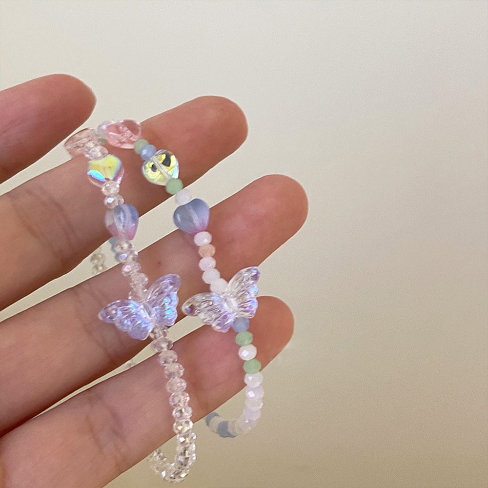 Xj Vòng Tay Xỏ Hạt Acrylic Hình Bướm Nhiều Màu Sắc Thiết Kế Đơn Giản Đa Năng Có Thể Điều Chỉnh Trang Trí Bằng Tay Mùa Hè INS Niche Dành Cho Bạn Nữ