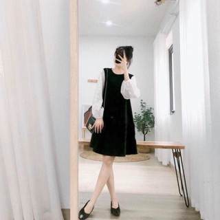 Váy suông tay trắng