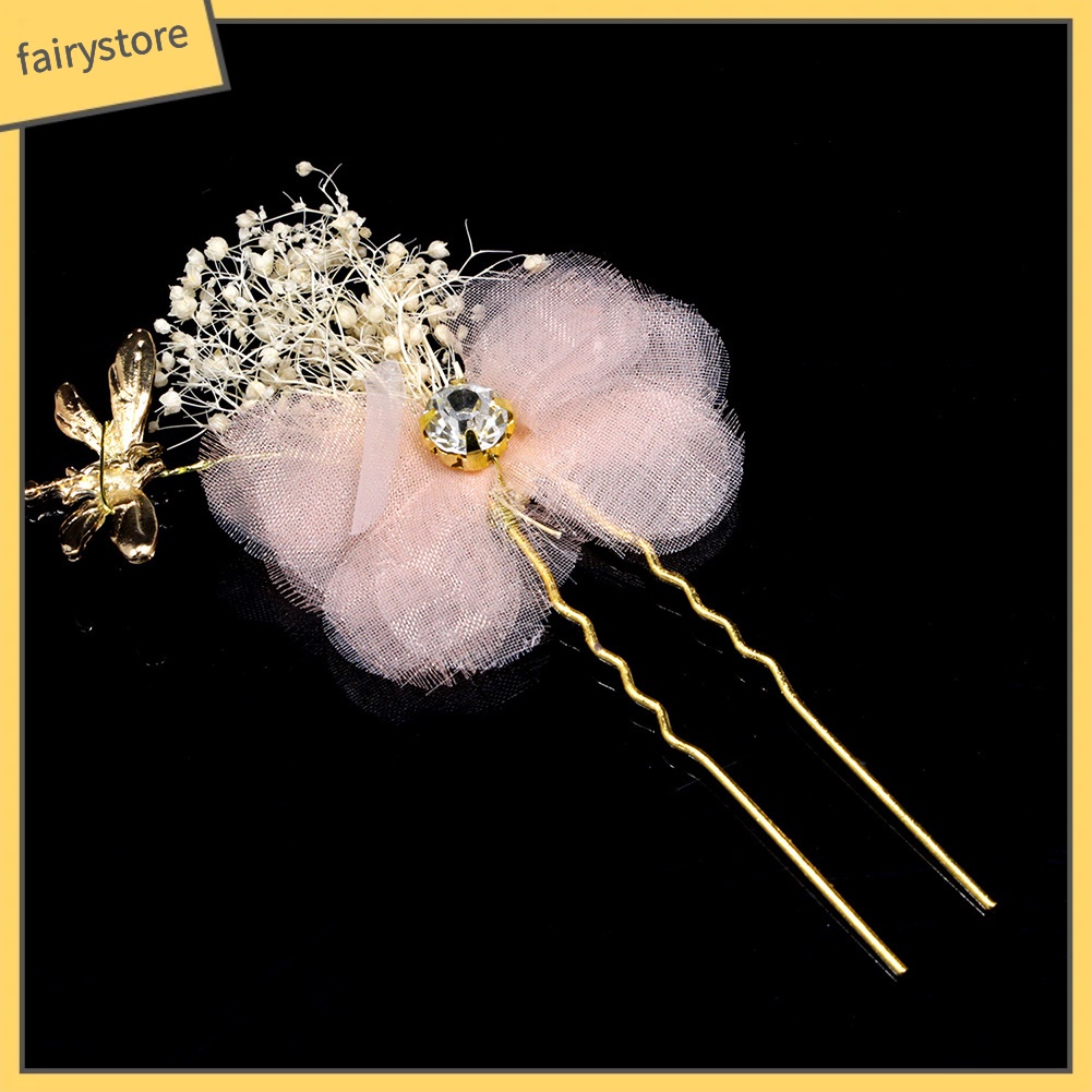 Kẹp Tóc Hình Chuồn Chuồn Đính Đá Thời Trang Cho Nữ